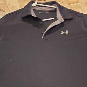 Under Armour Men’s Polo Shirt - Black with Light Gray Trim